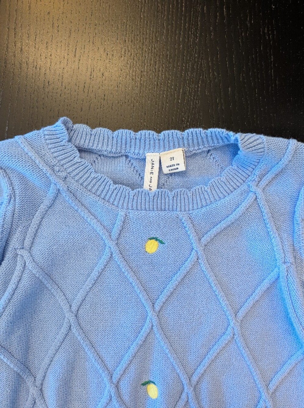 Janie and Jack Light Blue Knit Puff Sleeve Sweater Top - Picture 4 of 7